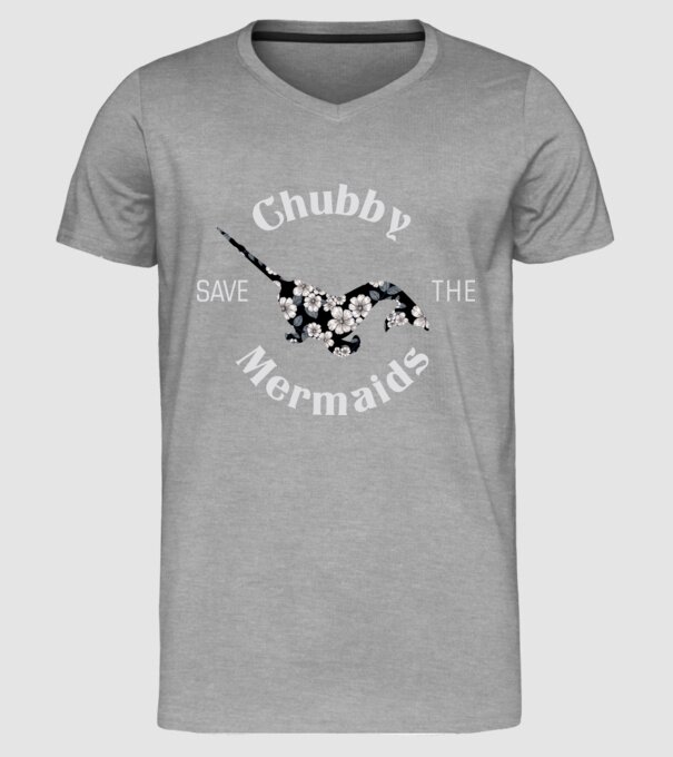 Chubby mermaid model gri pe tricou