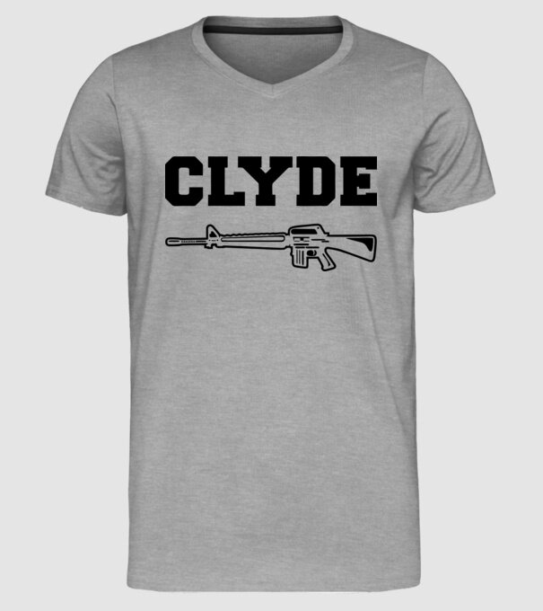Clyde model gri pe tricou