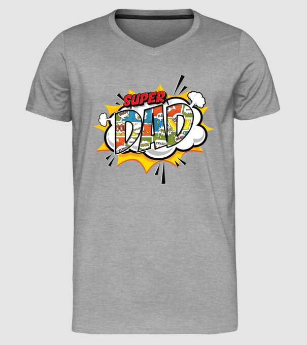 Comic Dad model gri pe tricou