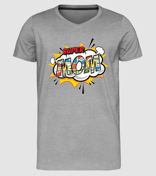 Comic Mom model gri pe tricou