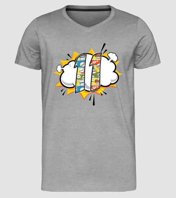 Birthday Comic Number 11 model gri pe tricou