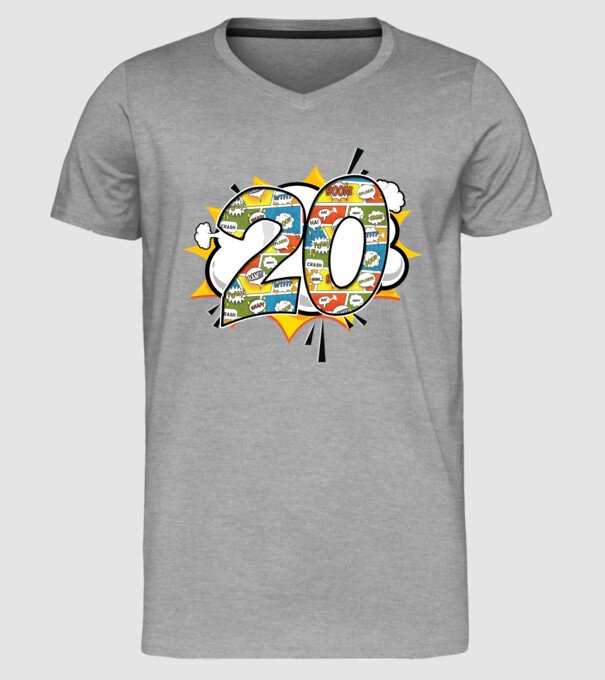Birthday Comic Number 20 model gri pe tricou