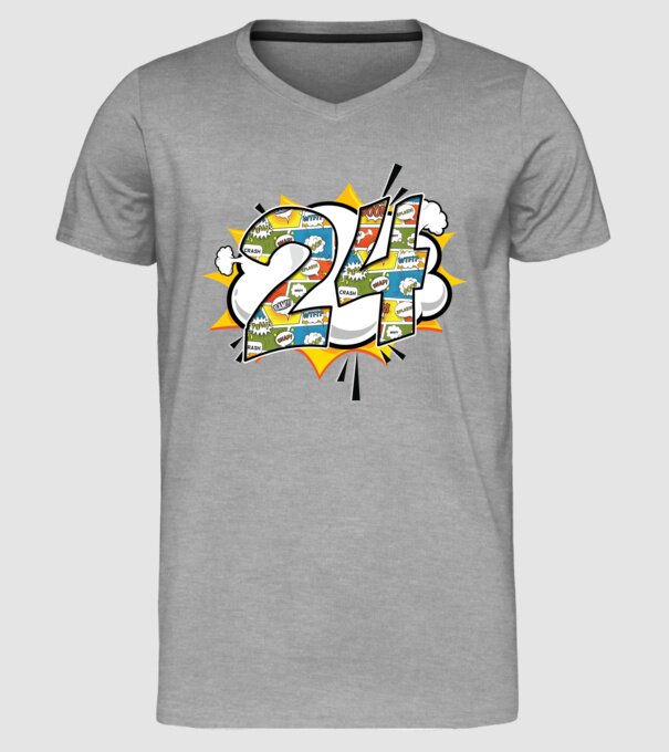 Birthday Comic Number 24 model gri pe tricou