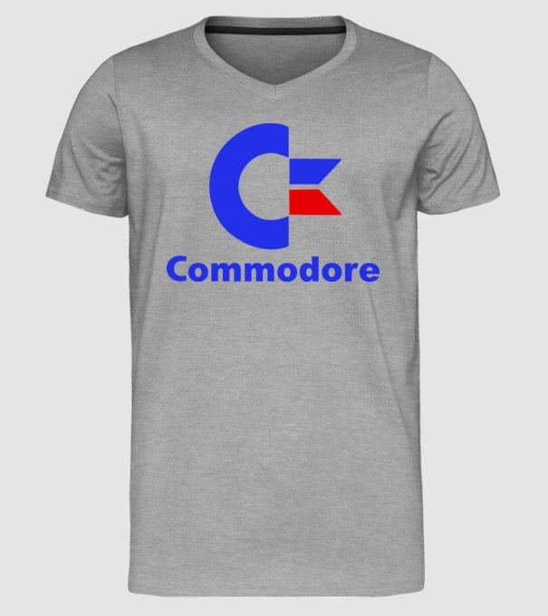 commodore 64 model gri pe tricou