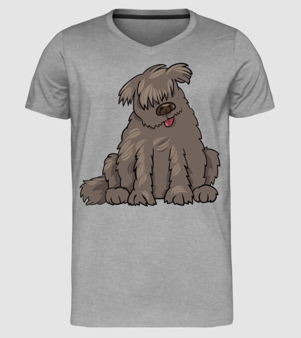 Dog silhouette model gri pe tricou
