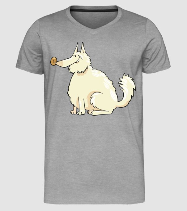 Dog silhouette model gri pe tricou