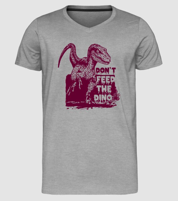Dont feed the dino model gri pe tricou