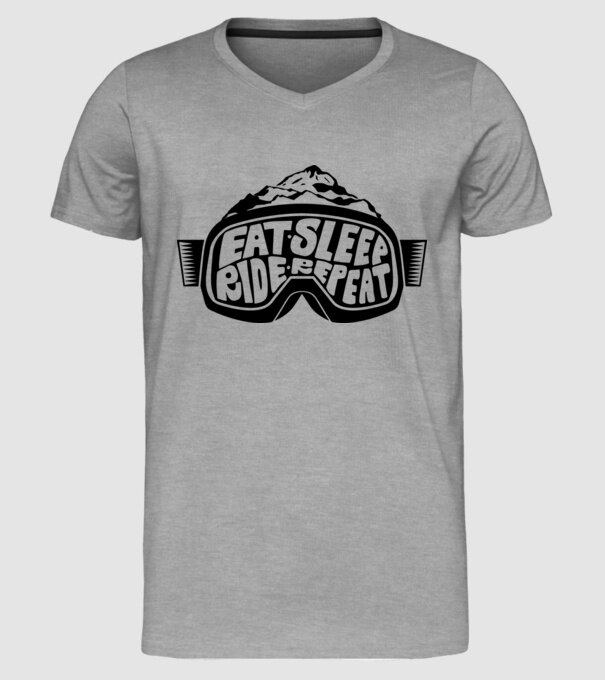 Eat sleep ride repeat model gri pe tricou