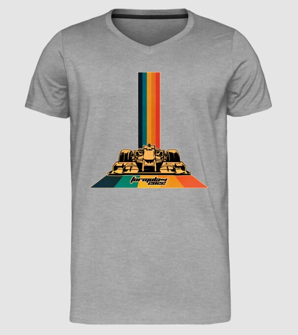 f1 retro car model gri pe tricou
