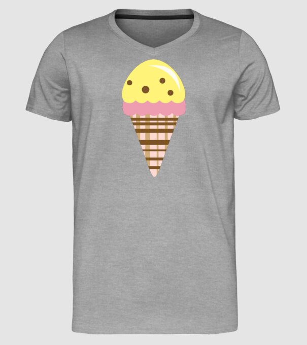 înghețată model gri pe tricou