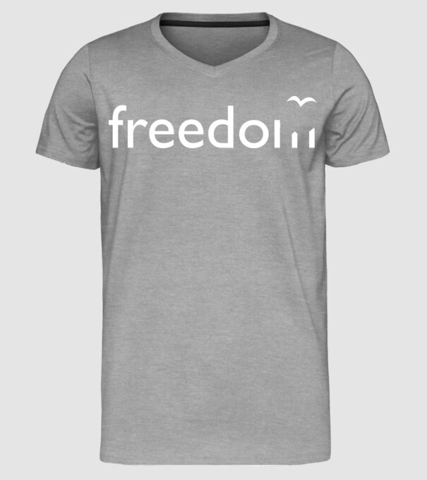Freedom model gri pe tricou