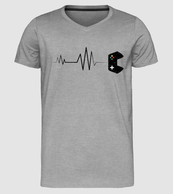 Gamer Ritm cardiac model gri pe tricou