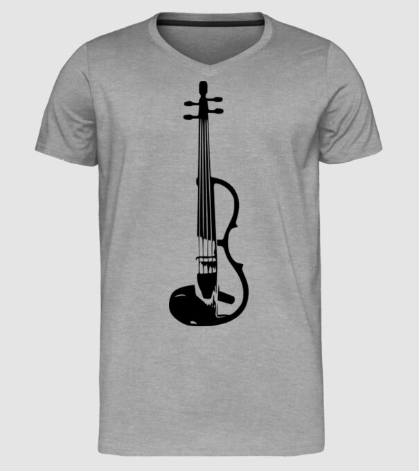 Vioară model gri pe tricou