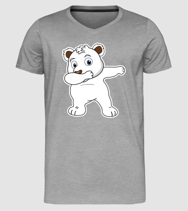 Urs polar DAB model gri pe tricou