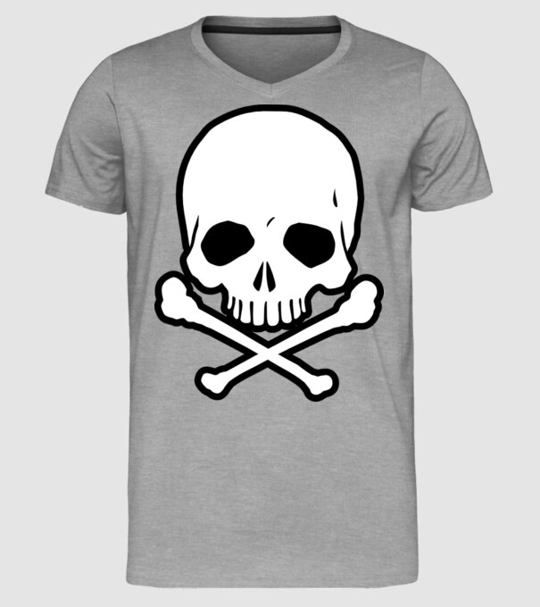 Craniu model gri pe tricou