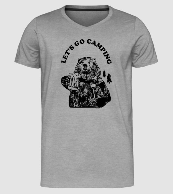 Lets go camping model gri pe tricou