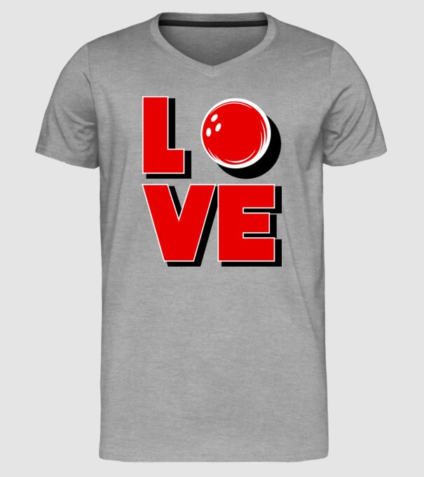 Love bowling model gri pe tricou