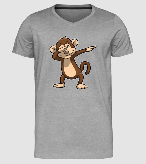 Maimuță DAB model gri pe tricou