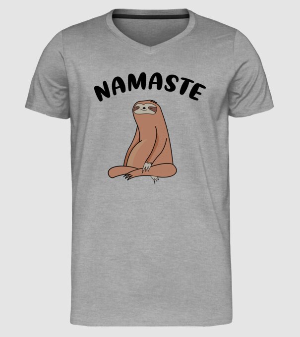 Leneș meditând model gri pe tricou