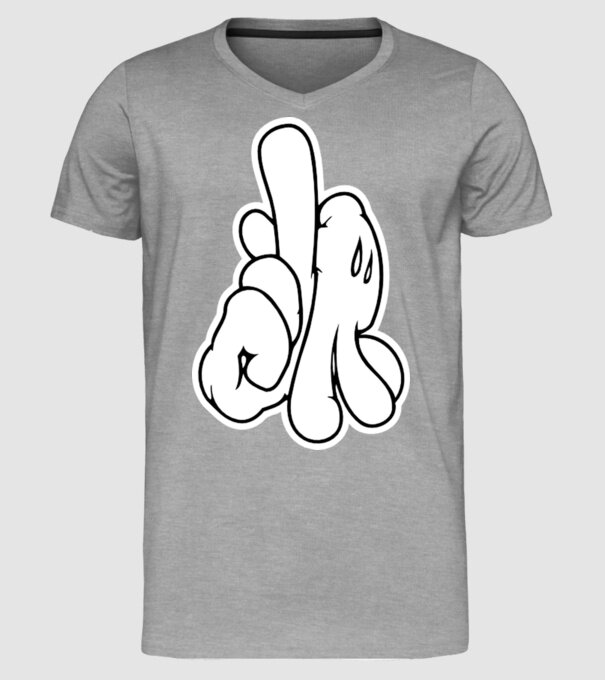 Mâinile lui Mickey model gri pe tricou