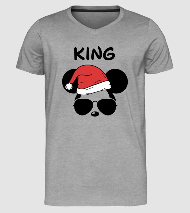 mickey santa king model gri pe tricou