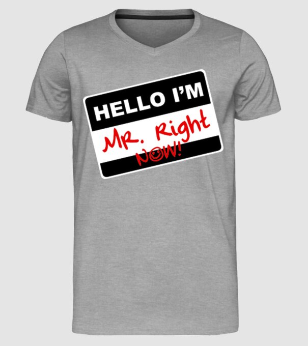 Mr Rigth Now.eps model gri pe tricou