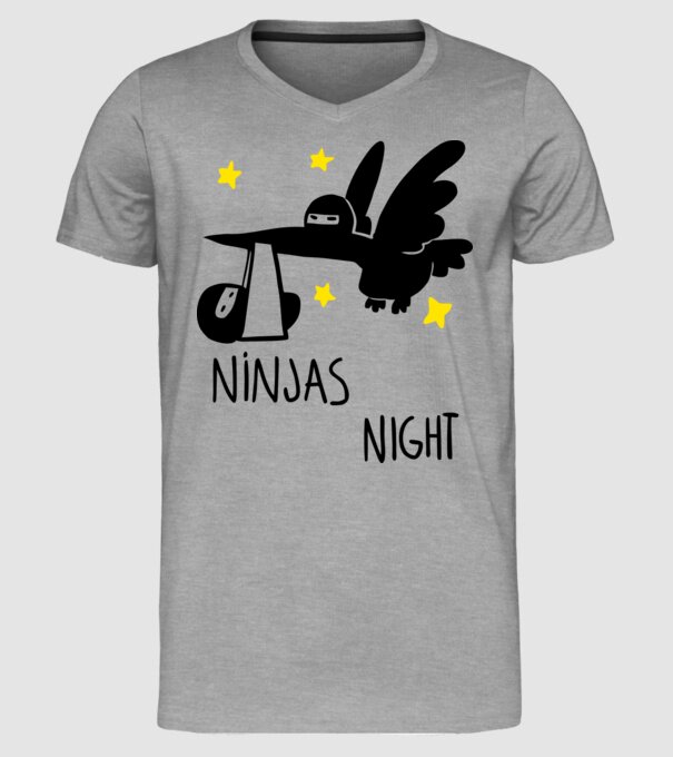 Ninja model gri pe tricou