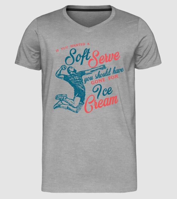 Oldschool volleyball model gri pe tricou