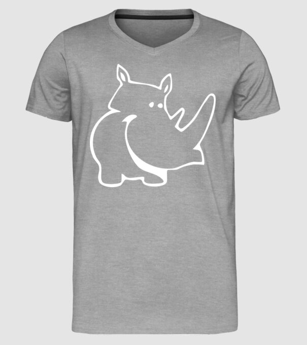 Rinocer model gri pe tricou