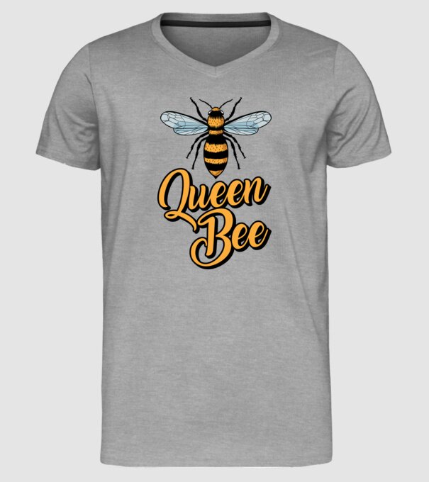 Queen Bee model gri pe tricou