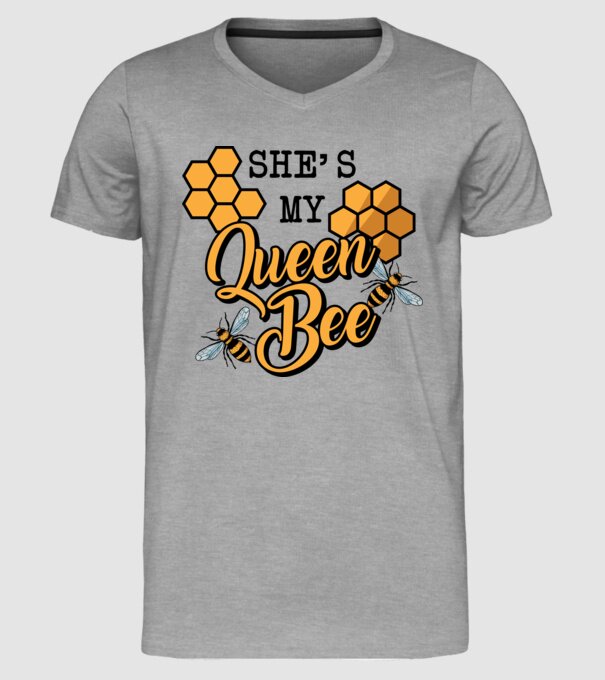 Queen Bee model gri pe tricou