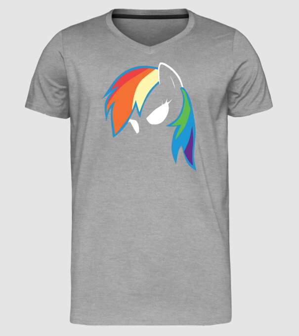 Rainbow Dash model gri pe tricou
