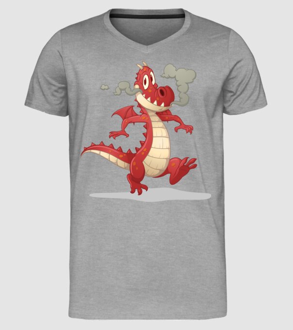 Dragon model gri pe tricou