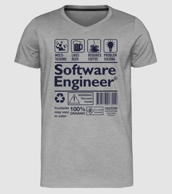Software Engineer model gri pe tricou