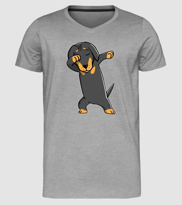 Teckel DAB model gri pe tricou