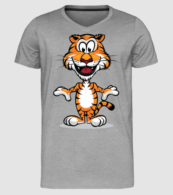 tigru model gri pe tricou