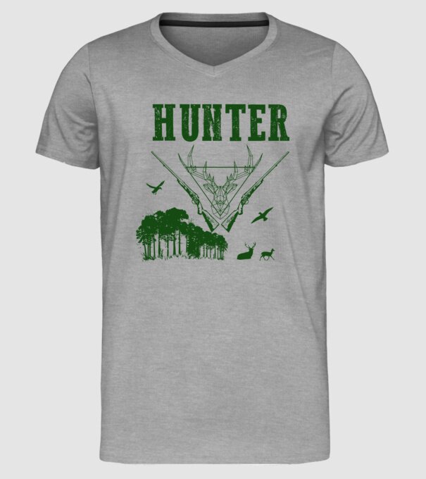 Vânător model gri pe tricou