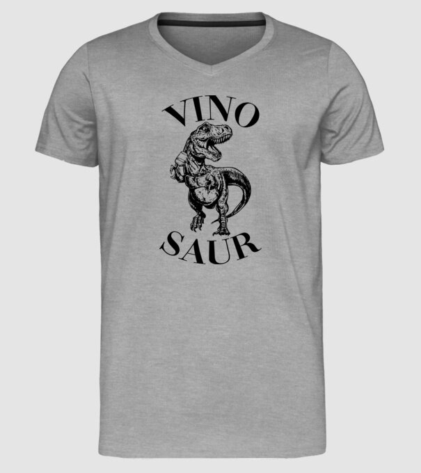 Vinosaur model gri pe tricou