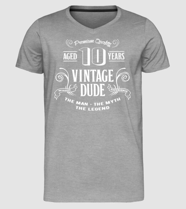 Vintage Dude - 10 model gri pe tricou