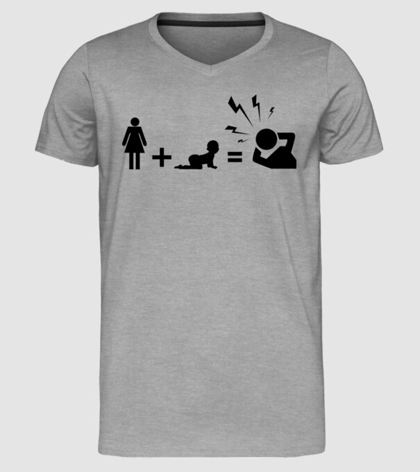 WIFE KIDS model gri pe tricou