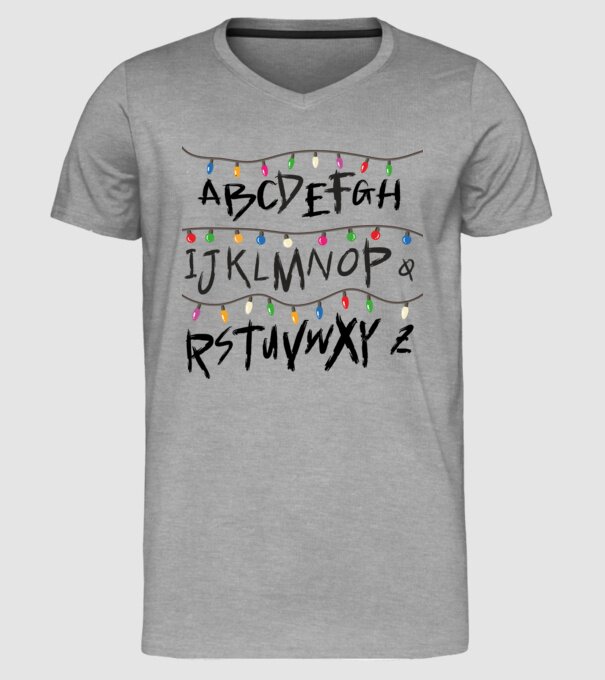 abcdef stanger things model gri pe tricou