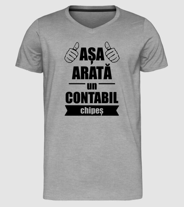 așa arată un contabil chipeș model gri pe tricou