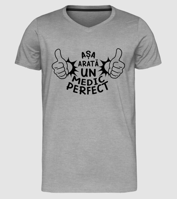 Așa arată un MEDIC perfect model gri pe tricou
