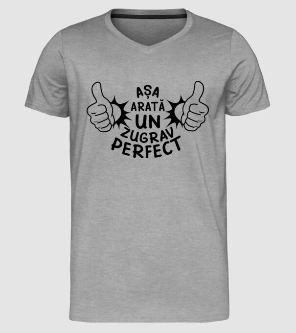 Așa arată un ZUGRAV perfect model gri pe tricou