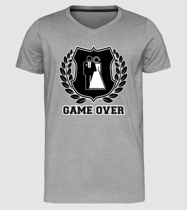 Bachelor GAME OVER model gri pe tricou