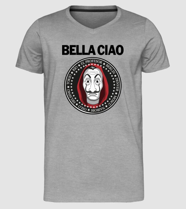 bella ciao stroke model gri pe tricou