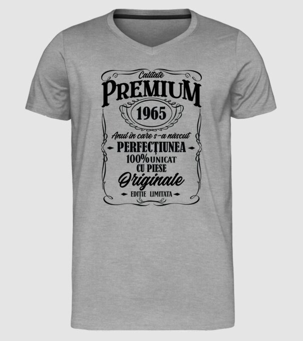 calitate premium -1965 - anul în care s-a născut - perfecțiunea - 100% unicat, cu piese originale, ediție limitată model gri pe tricou