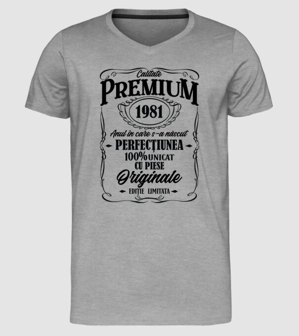 calitate premium -1981 - anul în care s-a născut - perfecțiunea - 100% unicat, cu piese originale, ediție limitată model gri pe tricou