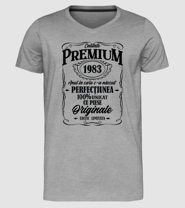 calitate premium -1983 - anul în care s-a născut - perfecțiunea - 100% unicat, cu piese originale, ediție limitată model gri pe tricou