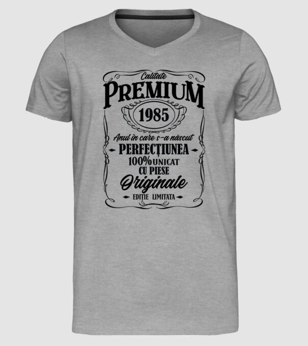 calitate premium -1985 - anul în care s-a născut - perfecțiunea - 100% unicat, cu piese originale, ediție limitată model gri pe tricou